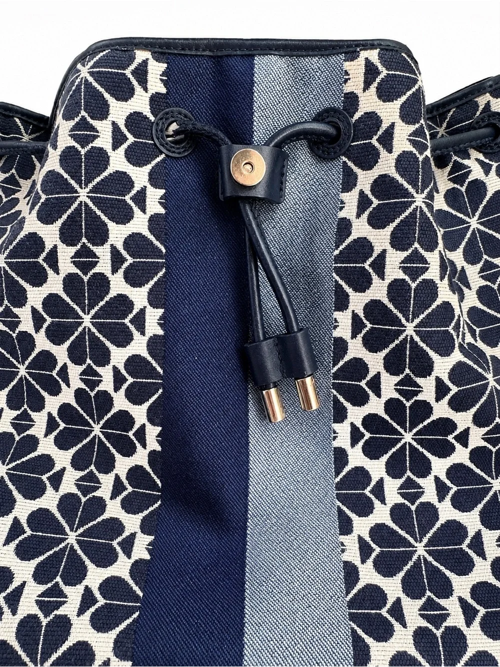 kate spade Navy Floral Stripe Drawstring Backpack
